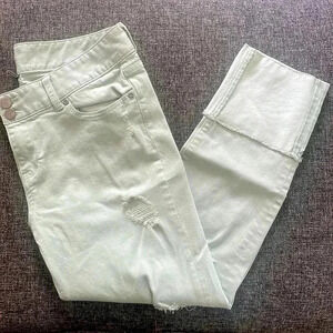 Size 10 Seafoam Green crop distressed Soho Boyfriend Jeans from NY&Co